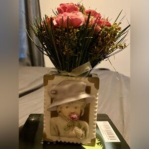 Pretty as a Picture Vase with faux roses
